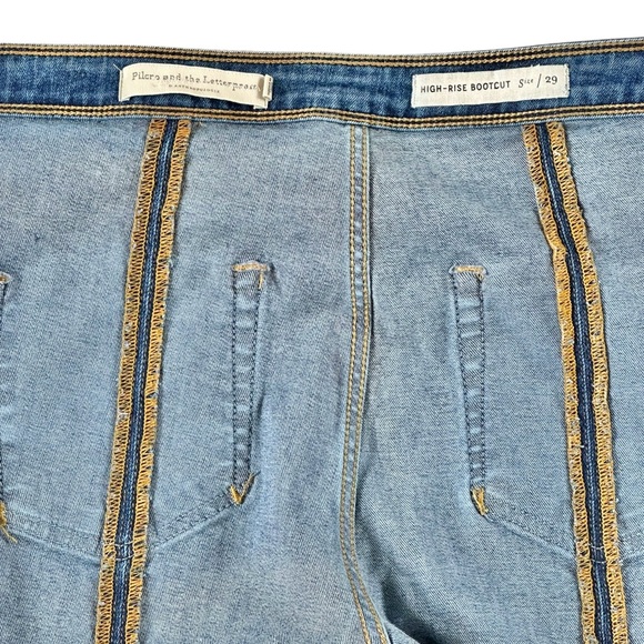 Pilcro Letterpress Anthropologie High Rise Carpenter Bootcut Denim Jeans 29 - Picture 10 of 11